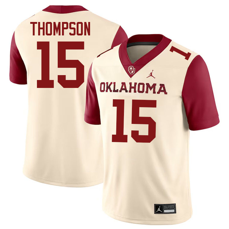 Brenen Thompson Oklahoma Sooners Jersey,Oklahoma Sooners Football Uniforms,Jersey-Cream